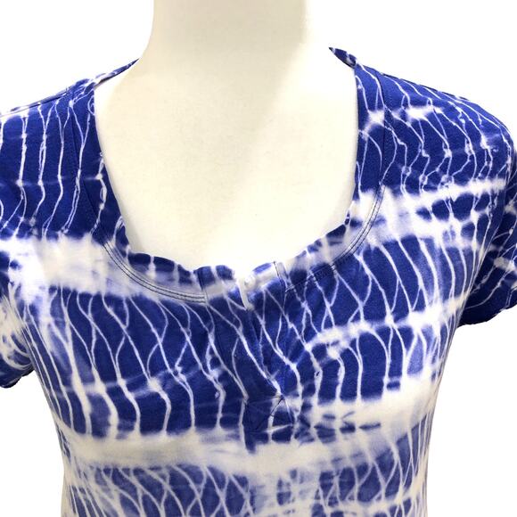 Calvin Klein Performance Royal Blue Tie Die V-Neck Tshirt - Picture 2 of 6